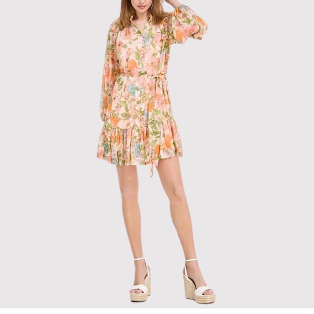 NWOT Taylor Floral Pink and Orange Dress - Size 10